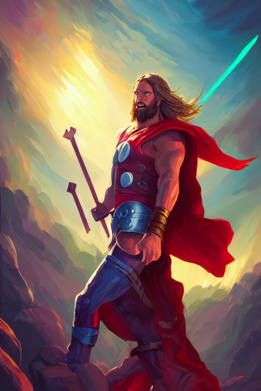 Jesus As Thor In Flight Divine Cross Wild Rift Hero Champion...
