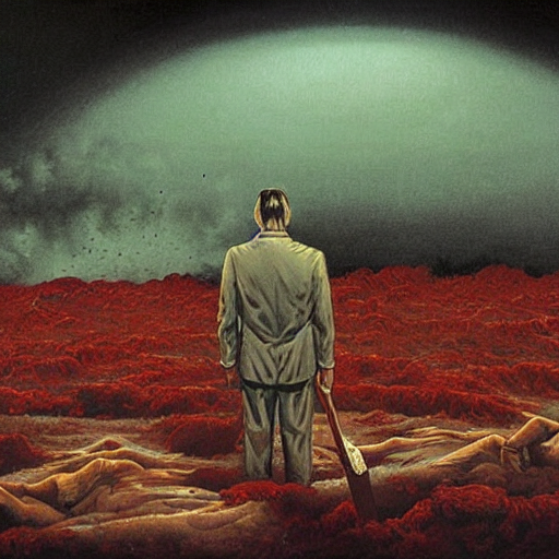 A Lonely Man In Old - Fashioned Attire Is Walking Waist - De... — Stable Diffusion AI Prompt: a lonely man in old - fashioned attire is walking waist - deep in an infinite se...