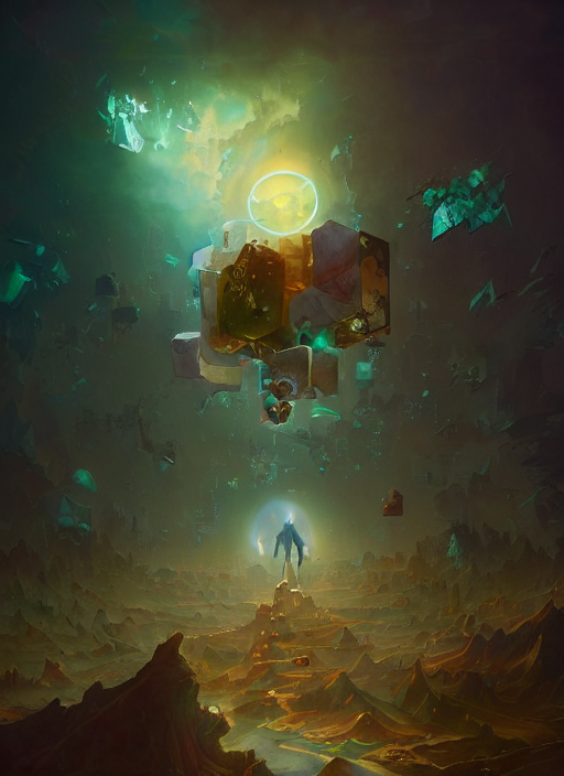 A World In The Form Of A Cube, Octane Render, Peter Mohrbach...