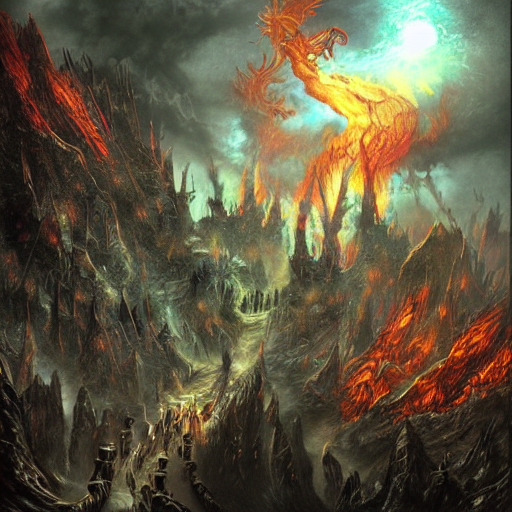What Hell Looks Like Dark Fantasy Art Detailed Vivid