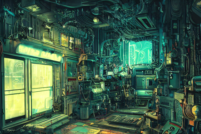 Photo Illustration Comics Painting Of Small Scifi Machine Sh...