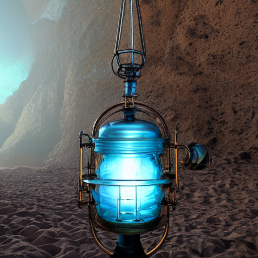 Scottish Landscape Inside A Steampunk Glass Jar Buried In Sa...