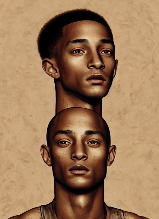 Jaden Smith Closeup Symmetric Portrait As Egyptian, Front Vi...