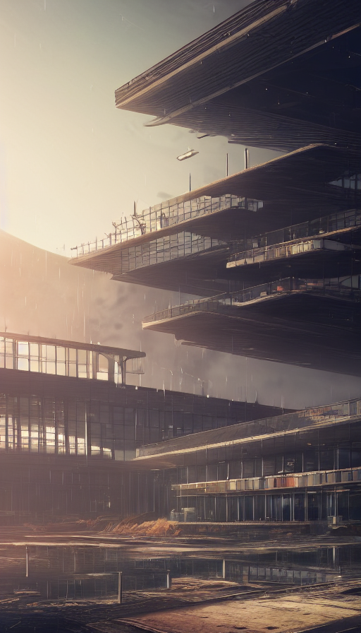 A Beautiful Very Detailed Rendering Of Unfinished Building A...