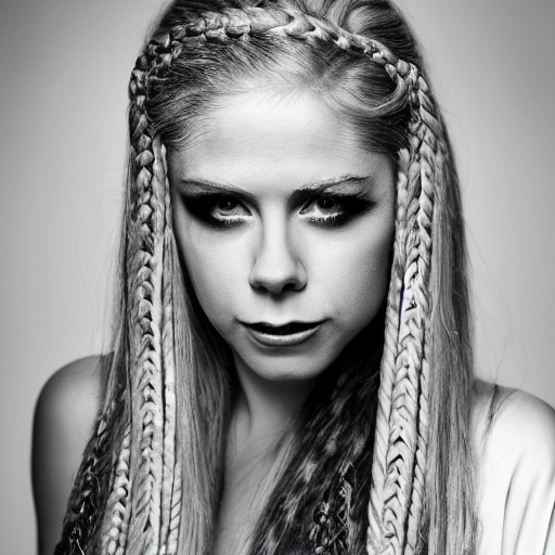 Glamour Photography Of Avril Lavigne Wearing Braids By Peter...