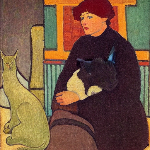 Portrait With A Cat  Maurice Denis  Symbolism  1 9 0 8