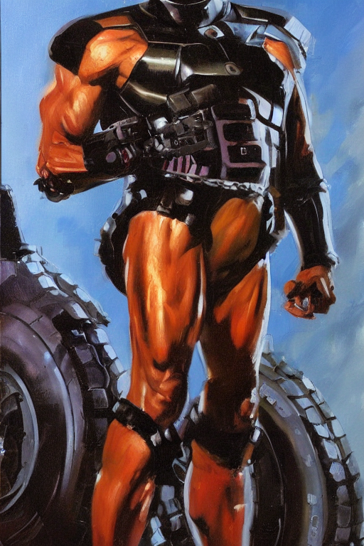 Oil Painting Full Body Portrait Of Mean Machine From 2 0 0 0...