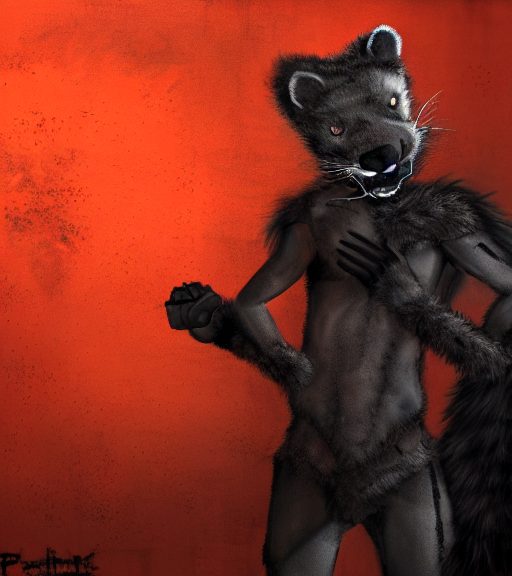 Soft Tail  Weasel Bandit Furry Red - And - Black Male Furson...