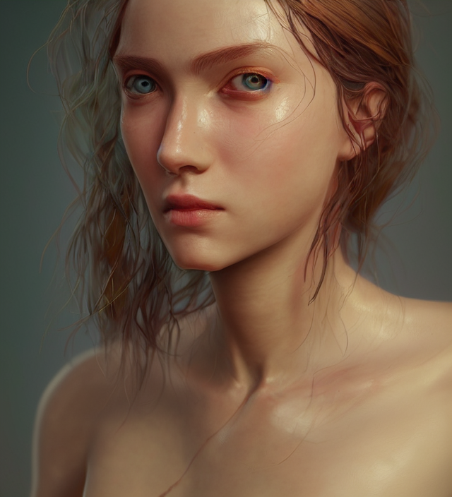 A Candid Portrait Of A A Female, Summer Bloom, Au Naturel, H...