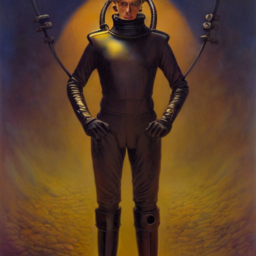 A Full Length Body Portrait Of A 1 8 5 0 S Sci - Fi Pilot, D...