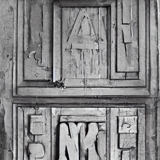 Latin Alphabet In Square Boxes, Symmetrical, Grayscale, Shar...