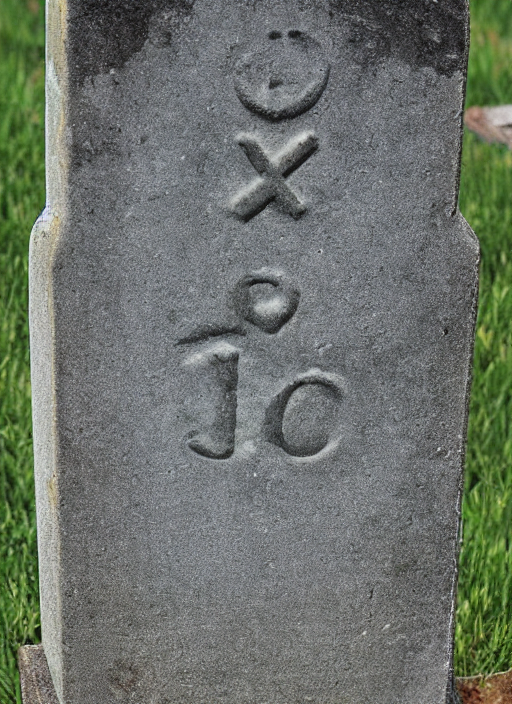 A Gravestone With The Engraving S 1 5 0 Photograph