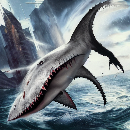 A Gigantic Enormous Mega Shark Monster. Kaiju. Lovecraft. Un...