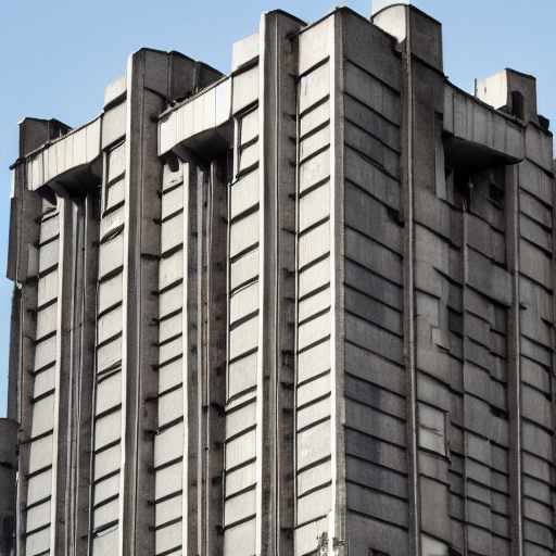 Mad Dystopian Building With A Crows Cheering, Flags, Brutali...