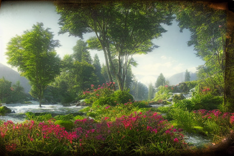Render Of Beautiful Landscape, Dreamy, By Herbaceous Plants,...