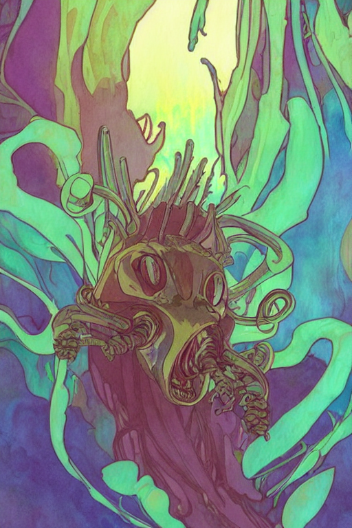 A Vibrant Emotional Animation Key Shot Of Cute Xenomorphic A...