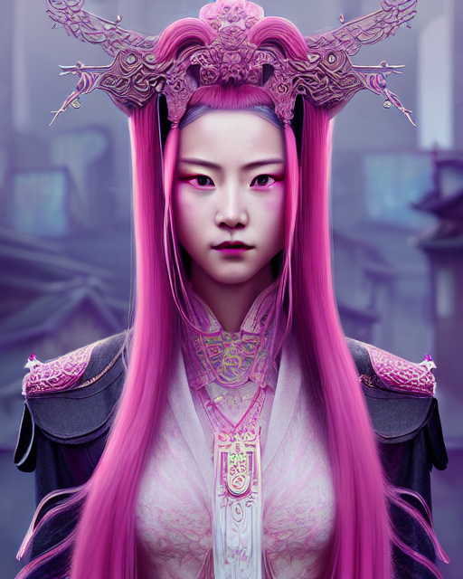 Beautiful Elegant Xianxia Heroine 3 Walking In Cyberpunk S...