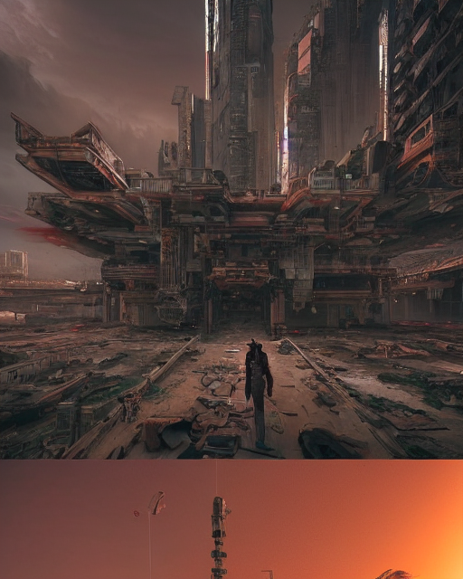 An Epic 3 D Mattepainting And Photobash Of A Massive Cyberpu...