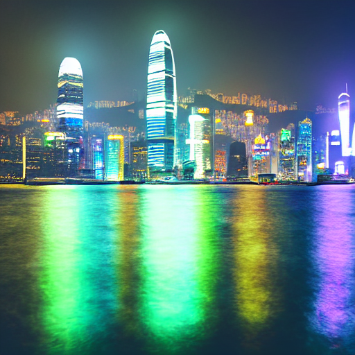 Cyberpunk Hong Kong Skyline At Night, Neon, Futuristic, Refl... — Stable Diffusion AI Prompt: cyberpunk hong kong skyline at night, neon, futuristic, reflection at water,
