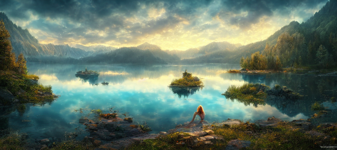 Magic Lake, Beautiful Landscape, Environment, Colors, Cinema...