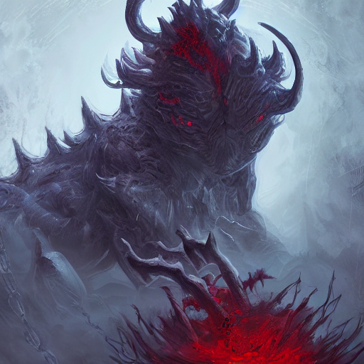 A Void Beast With Shadowy Tendrils And Piercing Red Eyes Cre...