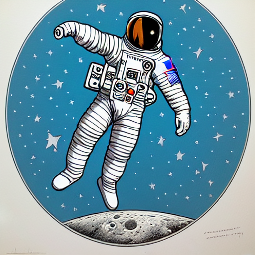 Astronaut Doing The Moon Walk Backwards By James Jean