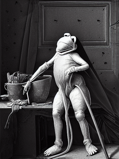 Daily Life Of Kermit Cleaning His House, Renaissance Paintin...