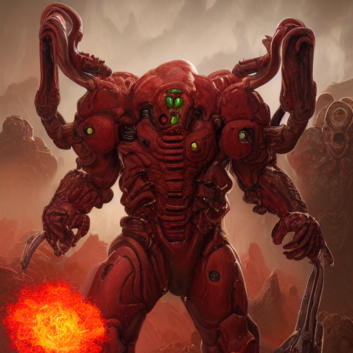 Doom Eternal, Game Concept Art, Veins And Worms, Muscular, C...