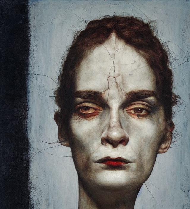 Portrait Of Female Criminal Mugshot By Gottfried Helnwein An...