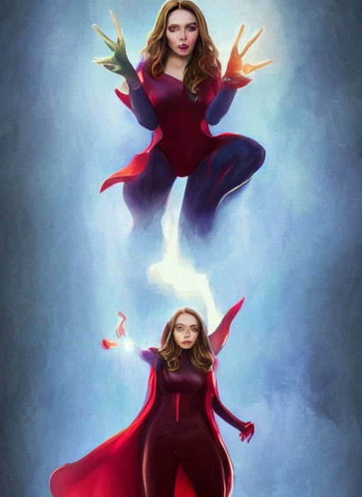 Full Body Concept Art Of Elizabeth Olsen As Scarlet Witch Ho...