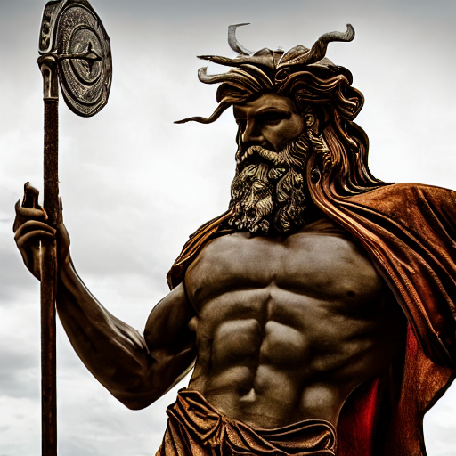 A Photo Of Zeus The Greek God Of Thunder, Intricate Detail,...