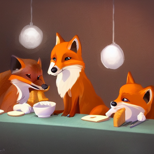 Foxes Judging A Cheese Competition, Furry, Cute, Disney Conc...