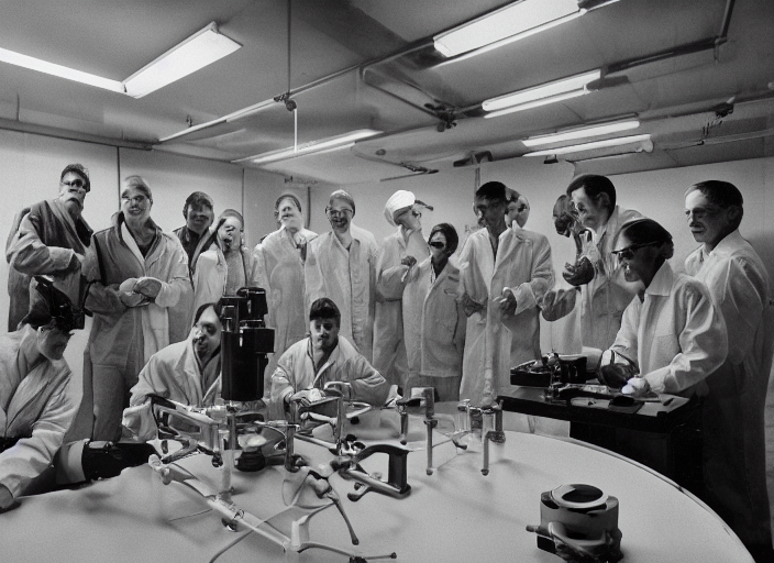 A Highly Detailed Digital Modern Photo Of Several Scientist...
