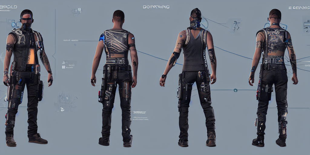Beautiful Running Cyborg Male Cyberpunk 2 0 7 7, Character S...