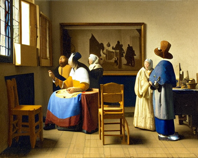 A Painting By Vermeer Of A Bunch Of Hipsters Shopping At A R...