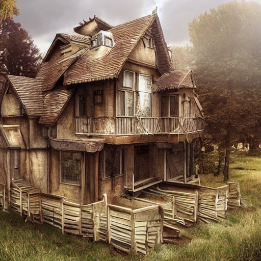 A Photoshopped Image Of A House On Chicken Legs, Fantasy, Hi...