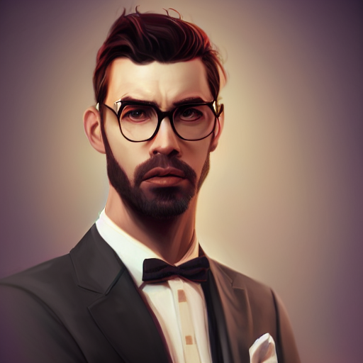 Portrait, Suit, Man, Diabolical, Artstation, Digital Paintin...