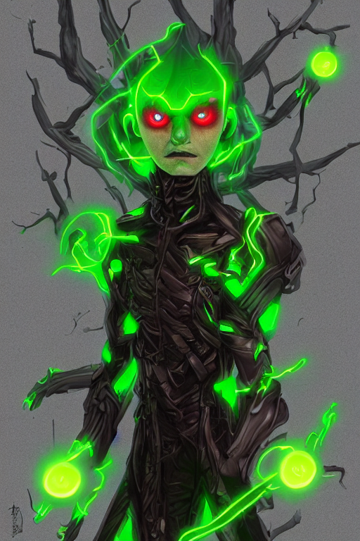Human Goth Groot  Adult Male 3 0 Years  Glowing Green Eyes...