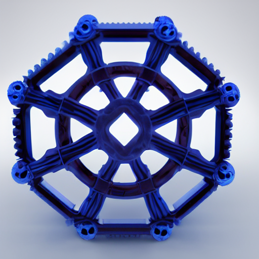 A Biomechanical Raspberry Made Of Metal, Blue, Reflective, O...