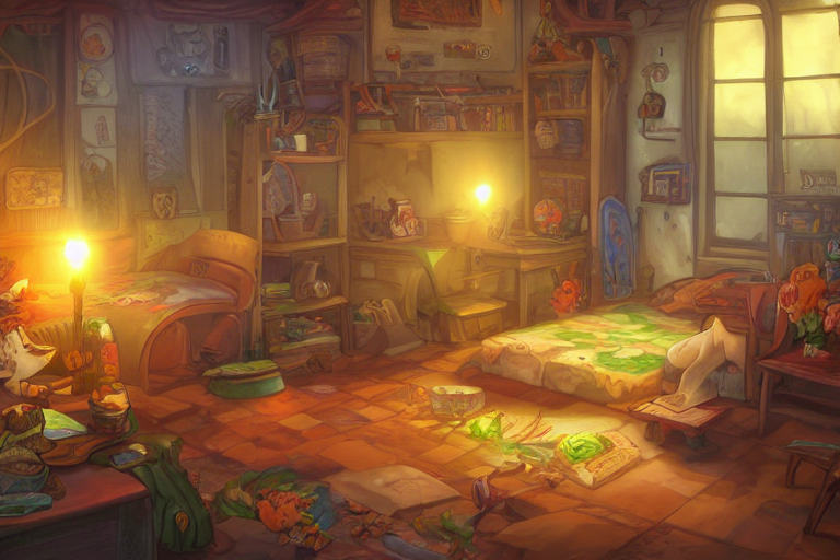 Photo Cartoon Illustration Comics Manga Painting Of Bedroome...