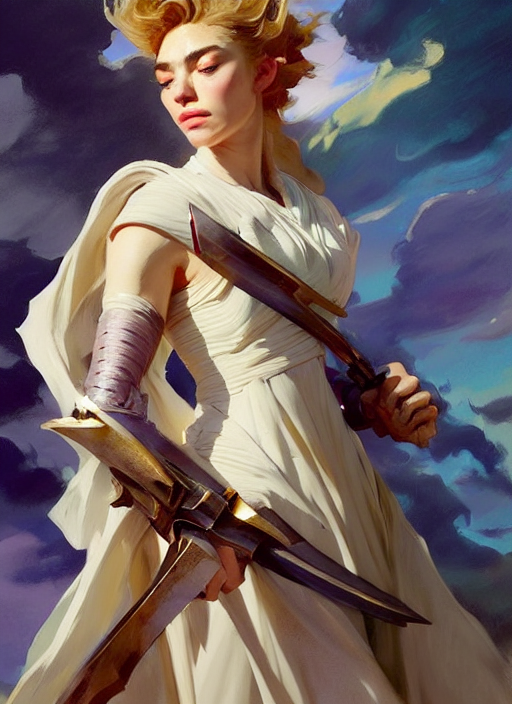 Dynamic Powerful Portrait, Imogen Poots As Battle Paladin Di...