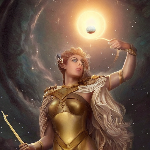 Artemis Holding The Moon In Her Hands , Closeup, Macro, Fill...