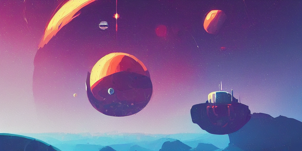 A Minimalist Deep Space Space Station Floating Planet By Ale...