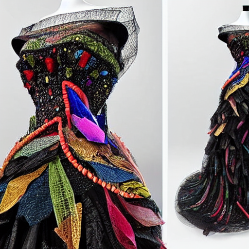 An Evening Dress Made Of Multicolored Stones And Threads Sta...