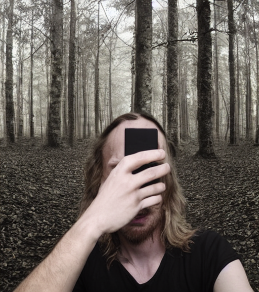 Sinister Picture Of A Middle Long Hair Blond Male Looking Hy...