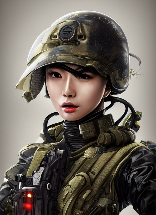 Biohazard Portrait Of Angelababy, Futuristic Japan Soldier U...