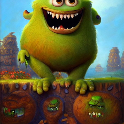A Very Happy Monster, Oil Painting By Justin Gerard, Deviant...