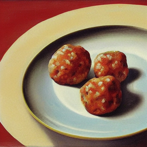 Painting Of Pasta And Meatballs By Rene Magritte, Hd, 4 K, D...