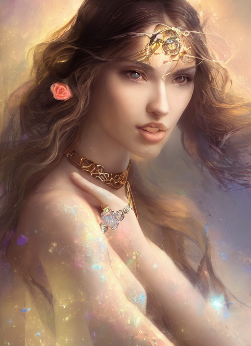 Full Body Portrait Of A Beautiful Woman, Long Hair, With A C...