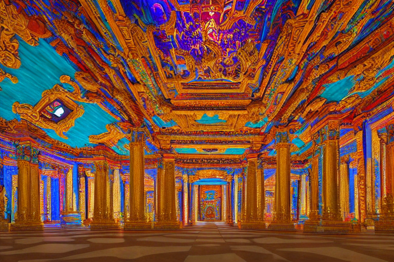 4 K Dslr Photo Of A Dramatically Lit Massive Brightly Painte...